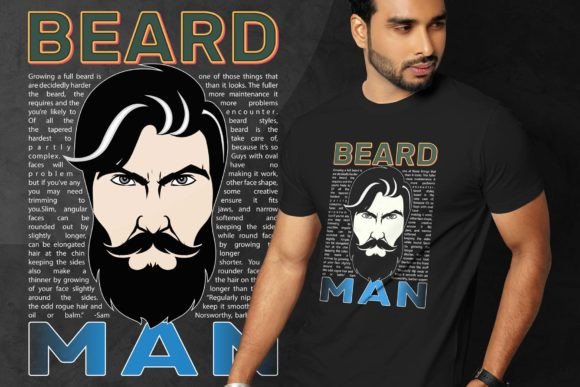 BEARD MAN T-SHIRT DESIGN: A Versatile and Professional Print Option