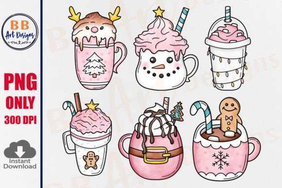 Pink Christmas Mug Cup PNG Sublimation: A Versatile Design for Creative Projects