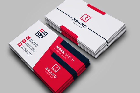 Professional Red and White Business Card